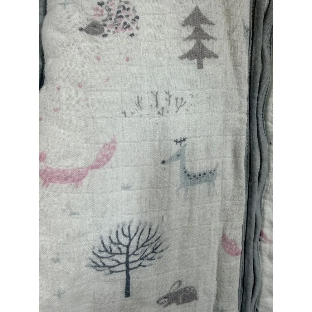 molis&co Sleep Sack Unisex Medium White Woodland Animal‎ Muslin Wearable Blanket